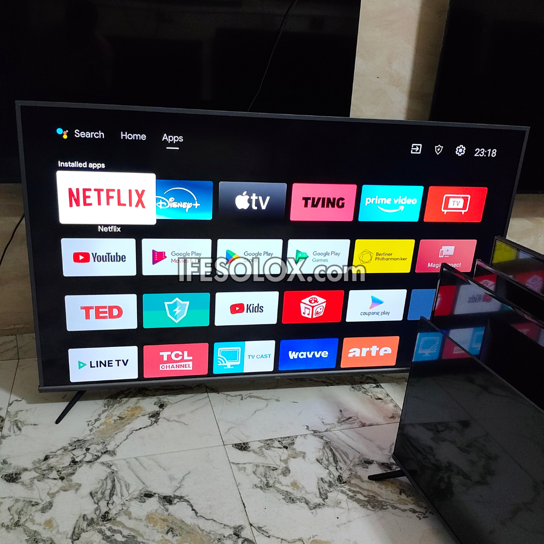 TCL 65 inch 65P8M Android Smart 4K UHD HDR10 TV (Bluetooth, WiFi, Chromecast, Google Play Store) - Foreign Used