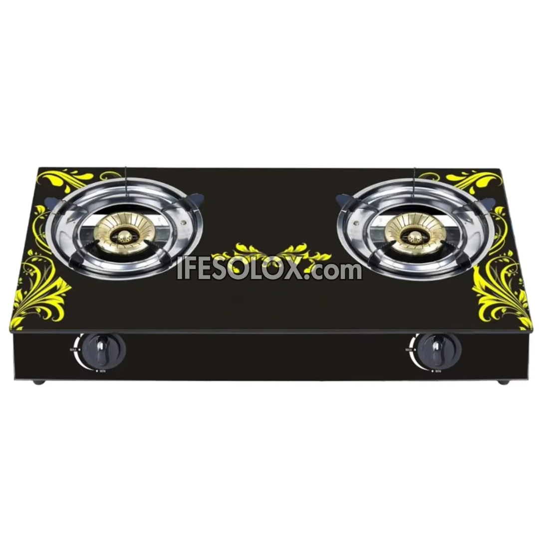 Table-Top Gas Cooker TTGC02 with 2 Gas Burners, Auto ignition and 7mm Tempered Glass Surface - Brand New