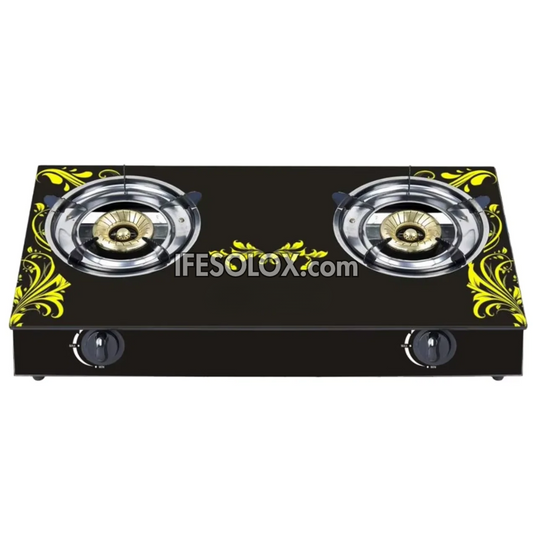 Table-Top Gas Cooker TTGC02 with 2 Gas Burners, Auto ignition and 7mm Tempered Glass Surface - Brand New
