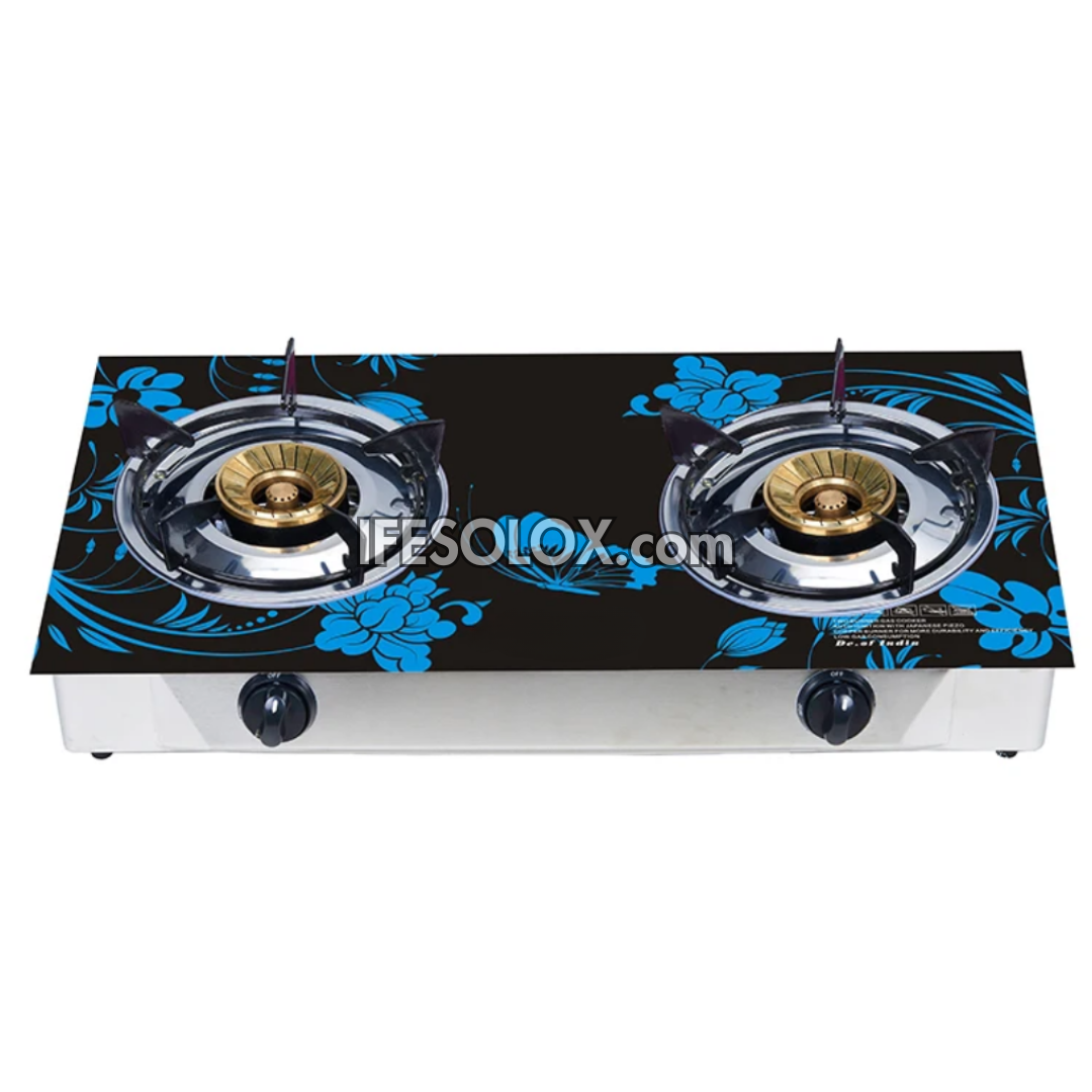 Table-Top Gas Cooker TTGC03 with 2 Gas Burners, Auto ignition and 7mm Tempered Glass Surface - Brand New