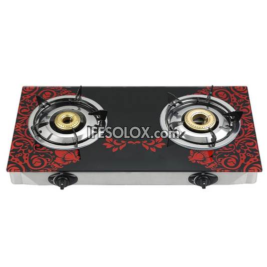 Table-Top Gas Cooker TTGC04 with 2 Gas Burners, Auto ignition and 7mm Tempered Glass Surface - Brand New