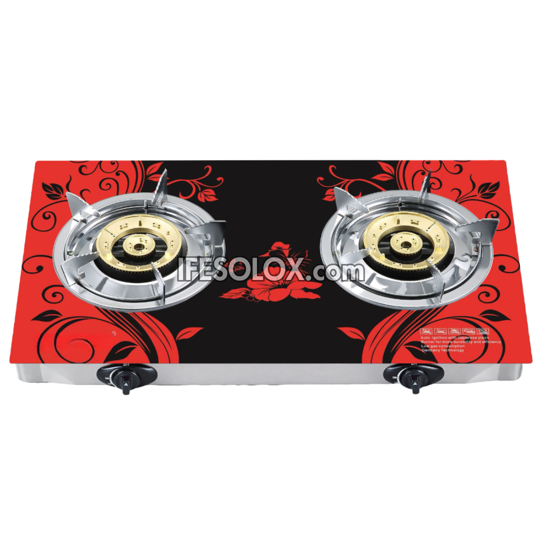 Table-Top Gas Cooker TTGC06 with 2 Gas Burners, Auto ignition and 7mm Tempered Glass Surface - Brand New