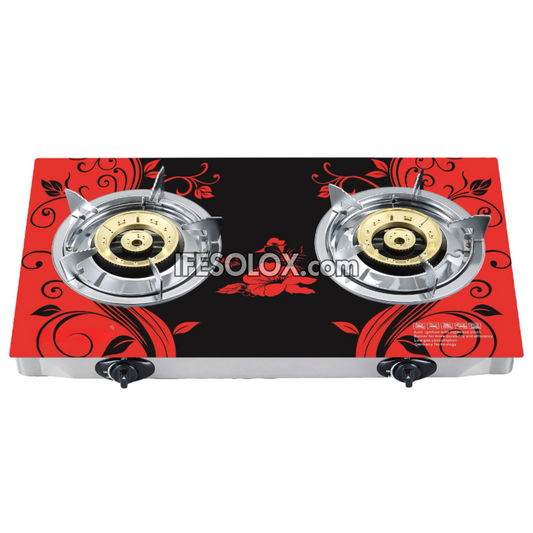 Table-Top Gas Cooker TTGC06 with 2 Gas Burners, Auto ignition and 7mm Tempered Glass Surface - Brand New