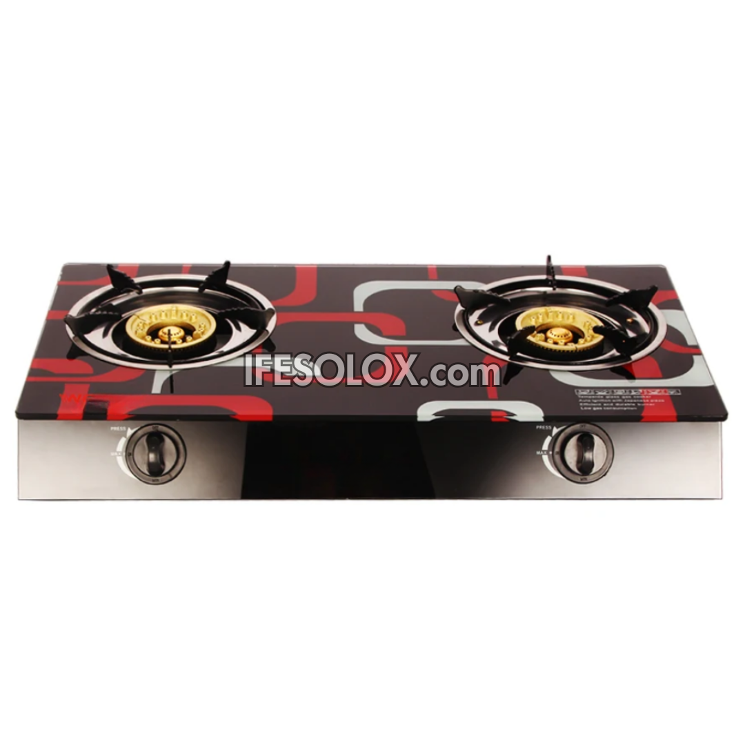 Table-Top Gas Cooker TTGC07 with 2 Gas Burners, Auto ignition and 7mm Tempered Glass Surface - Brand New