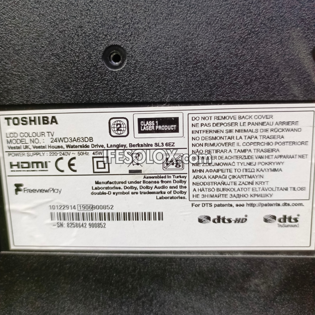 TOSHIBA 24 Inch Smart Full HD LED TV (Built-in WiFi, Screen Mirroring, Netflix, YouTube) - Foreign Used
