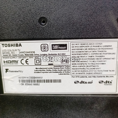 TOSHIBA 24 Inch Smart Full HD LED TV (Built-in WiFi, Screen Mirroring, Netflix, YouTube) - Foreign Used