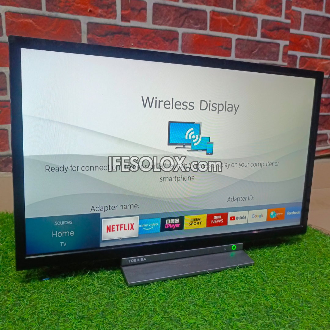 TOSHIBA 24 Inch Smart Full HD LED TV (Built-in WiFi, Screen Mirroring, Netflix, YouTube) - Foreign Used
