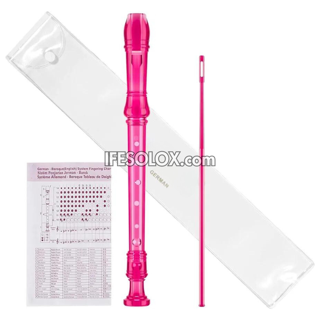 Transparent Pink Recorder Instrument for Schools, Beginners and Studen ...