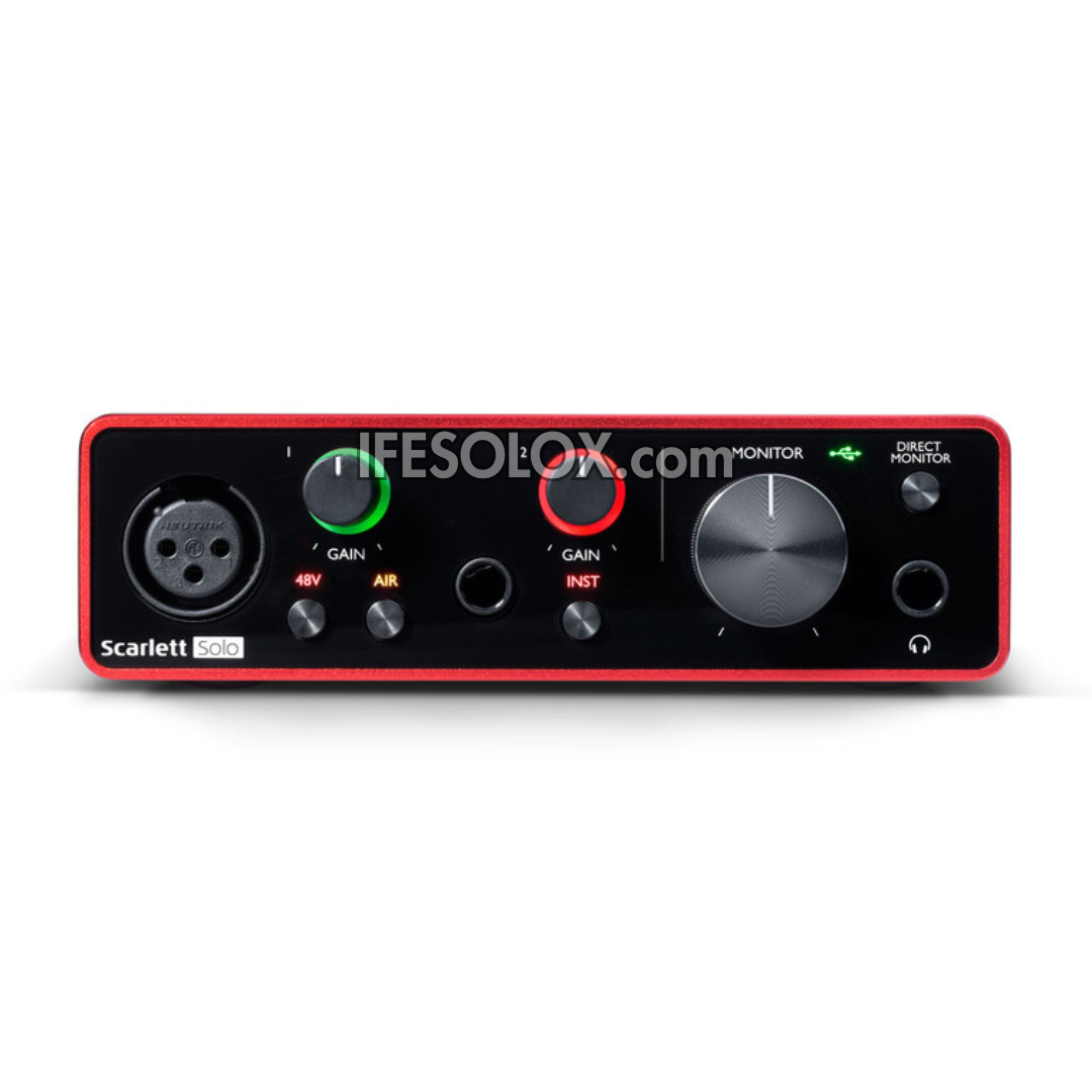 Focusrite Scarlett Solo 3rd Gen Studio with USB Audio Interface, Microphone, Headphone and XLR Cable - Brand New