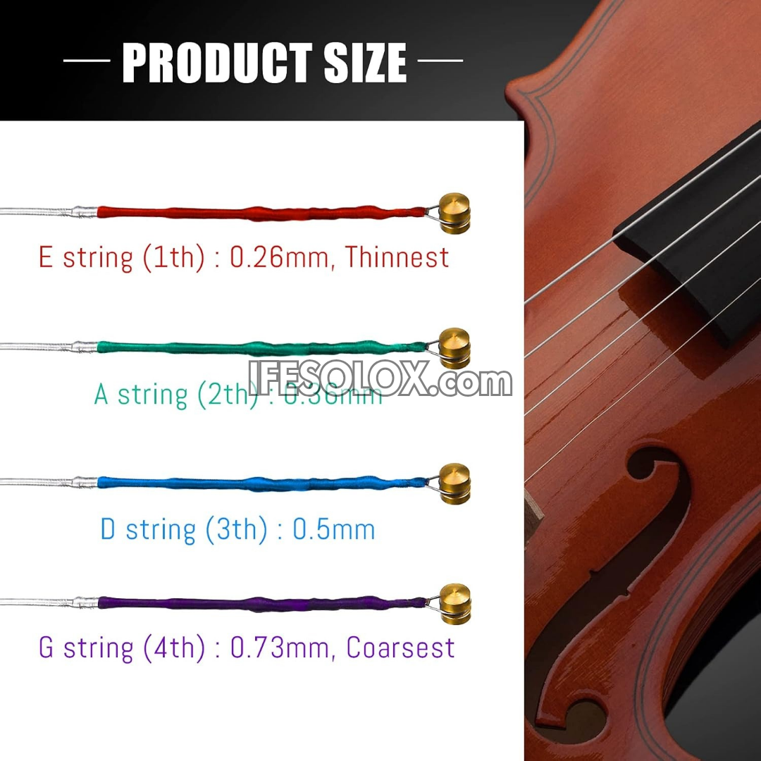 Steel Core Violin Strings Full Set (G-D-A-E) for 1/4, 1/2, 3/4 and 4/4 Violins - Brand New