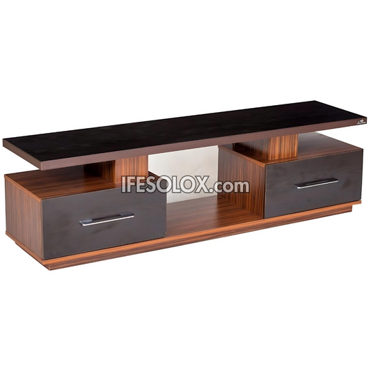 CHIDEC TVS007 Matte-Brown Sturdy Double Drawer Television Stand