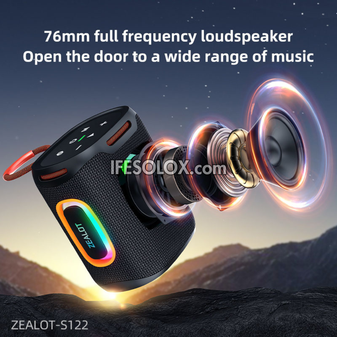 ZEALOT S122 25W Portable Bluetooth MP3 Speaker with 6000mAh, IPX6 Waterproof - Brand New