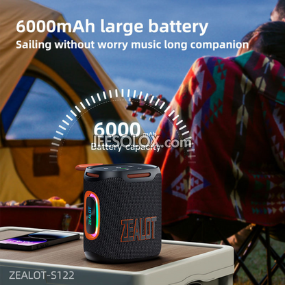 ZEALOT S122 25W Portable Bluetooth MP3 Speaker with 6000mAh, IPX6 Waterproof - Brand New