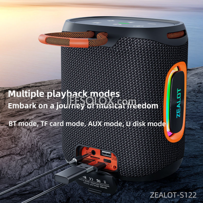 ZEALOT S122 25W Portable Bluetooth MP3 Speaker with 6000mAh, IPX6 Waterproof - Brand New