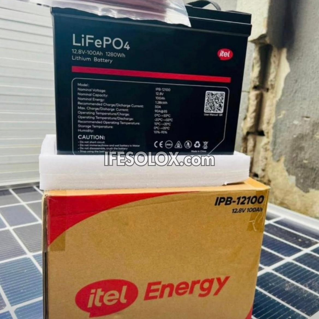itel 1.28kWh Lithium-ion Battery with 100A, 12.8V Rating (IPB-12100) - Brand New