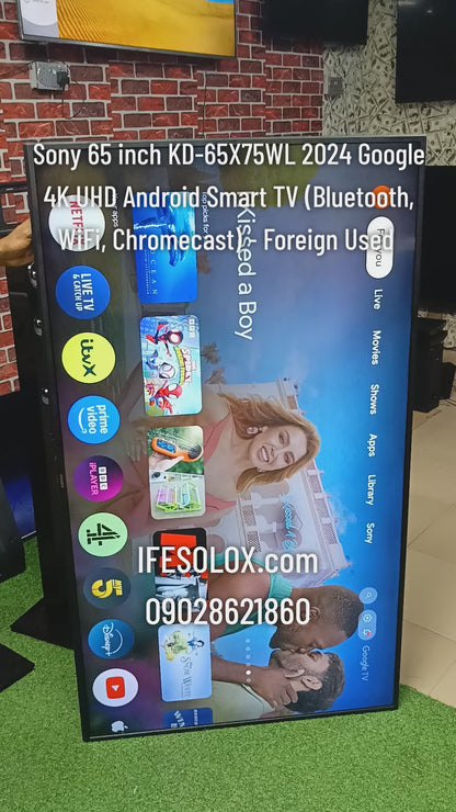 Sony BRAVIA 65 Inch KD-65X75WL 2024 Google 4K UHD Android Smart TV (Bluetooth, WiFi, Chromecast) - Foreign Used