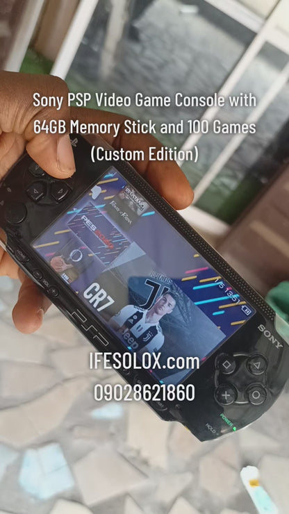 Sony PSP 1000 Video Game Console with 64GB Memory Stick and 100 Games (Custom Edition)