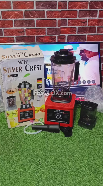 Silver Crest SC-08 4Liters 9,000Watts High-speed 2-in-1 Multipurpose Commercial Power Blender - Brand New