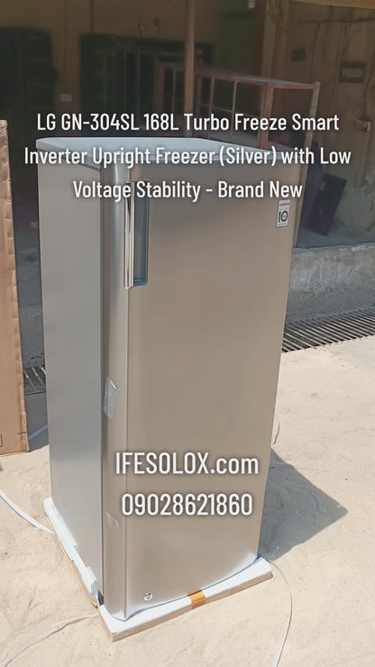 LG GN-304SL 168L Turbo Freeze Smart Inverter Upright Freezer (Silver) with Low Voltage Stability - Brand New
