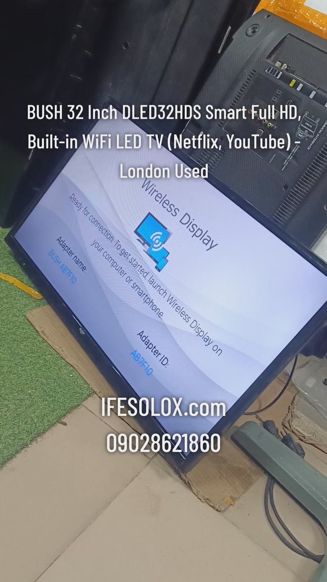 BUSH 32 Inch DLED32HDS Smart Full HD, Built-in WiFi LED TV (Netflix, YouTube) - London Used