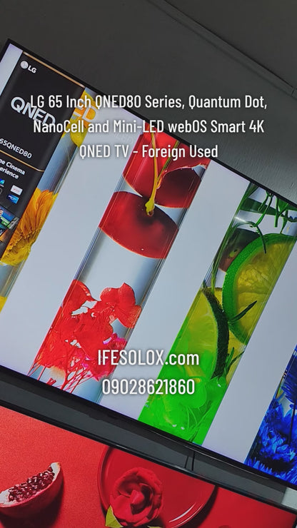 LG 65 Inch QNED80 Series, Quantum Dot, NanoCell and Mini-LED webOS Smart 4K QNED TV - Foreign Used