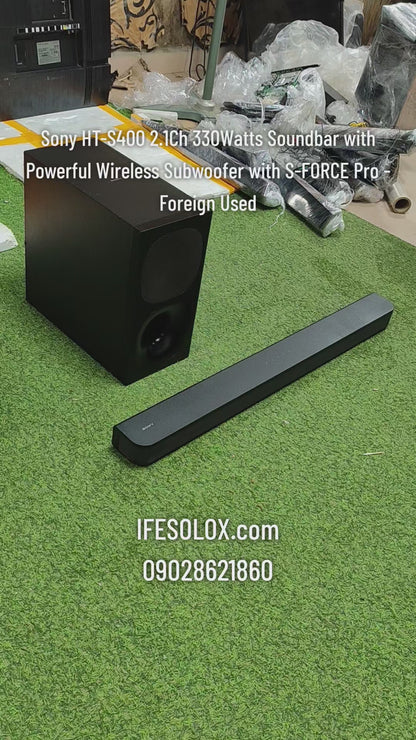 Sony HT-S400 2.1Ch 330Watts Soundbar with Powerful Wireless Subwoofer with S-FORCE Pro - Foreign Used