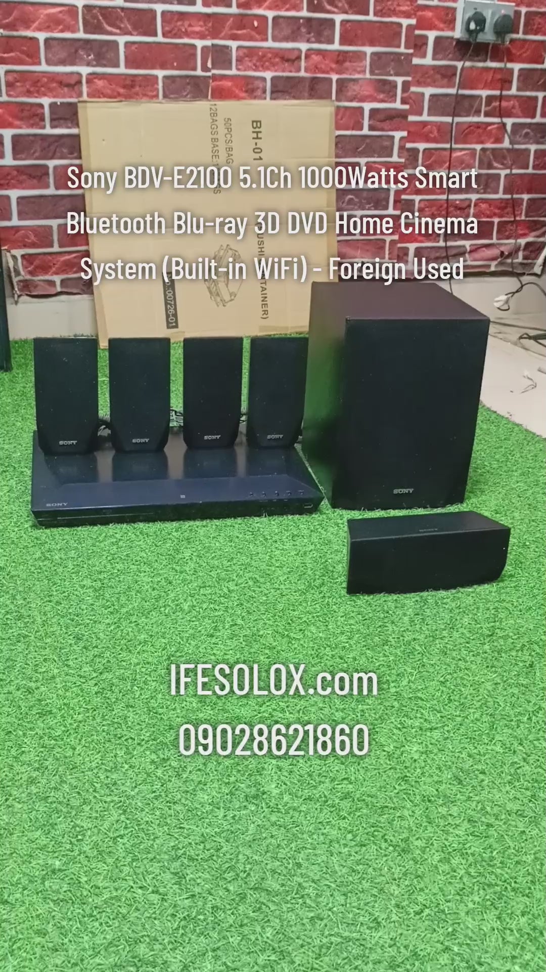 Sony BDV-E2100 5.1Ch 1000Watts Bluetooth Blu-ray 3D DVD Home Cinema System (Built-in WiFi) - Foreign Used