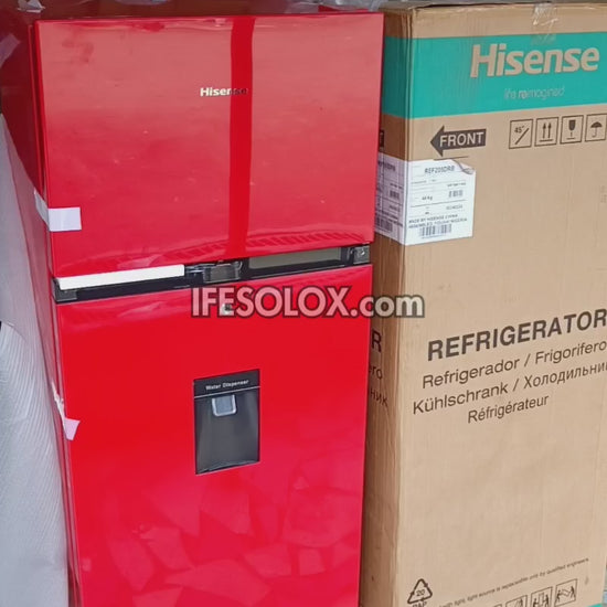 Hisense REF 205DRB 204L Red Double Door Top-Freezer Refrigerator + Dispenser & Warranty - Brand New