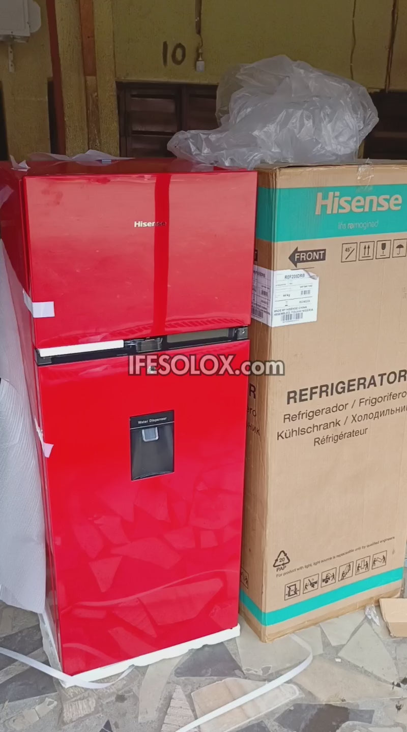 Hisense REF 205DRB 204L Red Double Door Top-Freezer Refrigerator + Dispenser & Warranty - Brand New