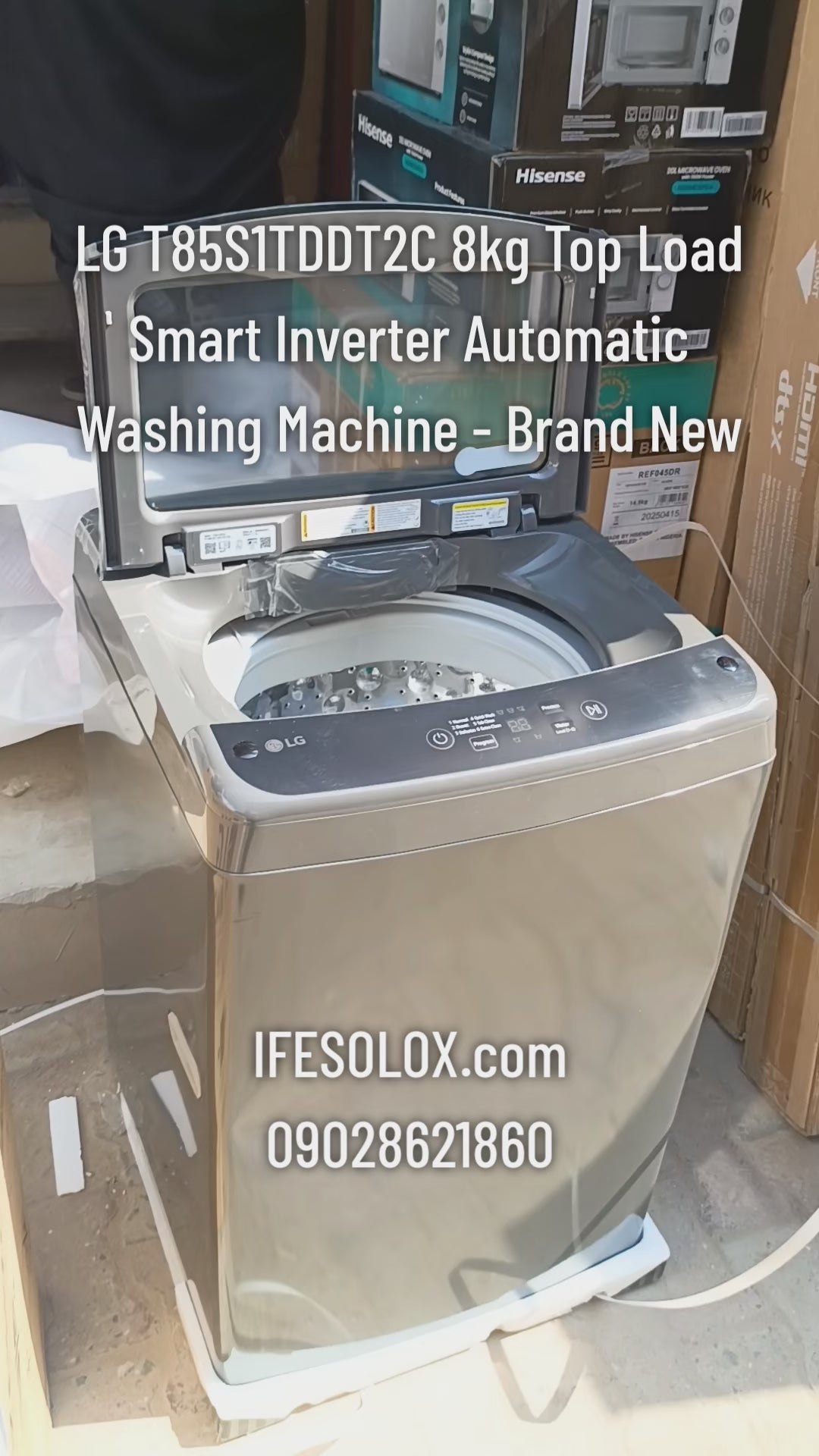 LG T85S1TDDT2C 8kg Top Load Smart Inverter Automatic Washing Machine - Brand New