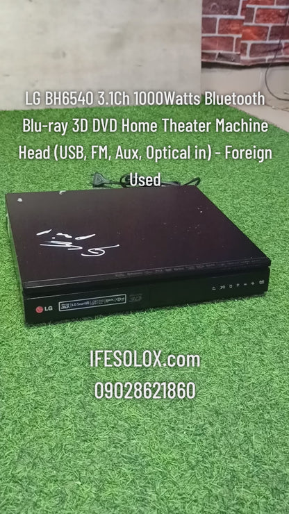 LG BH6540 3.1Ch 1000Watts Bluetooth Blu-ray 3D DVD Home Theater Machine Head (USB, FM, Aux, Optical in) - Foreign Used