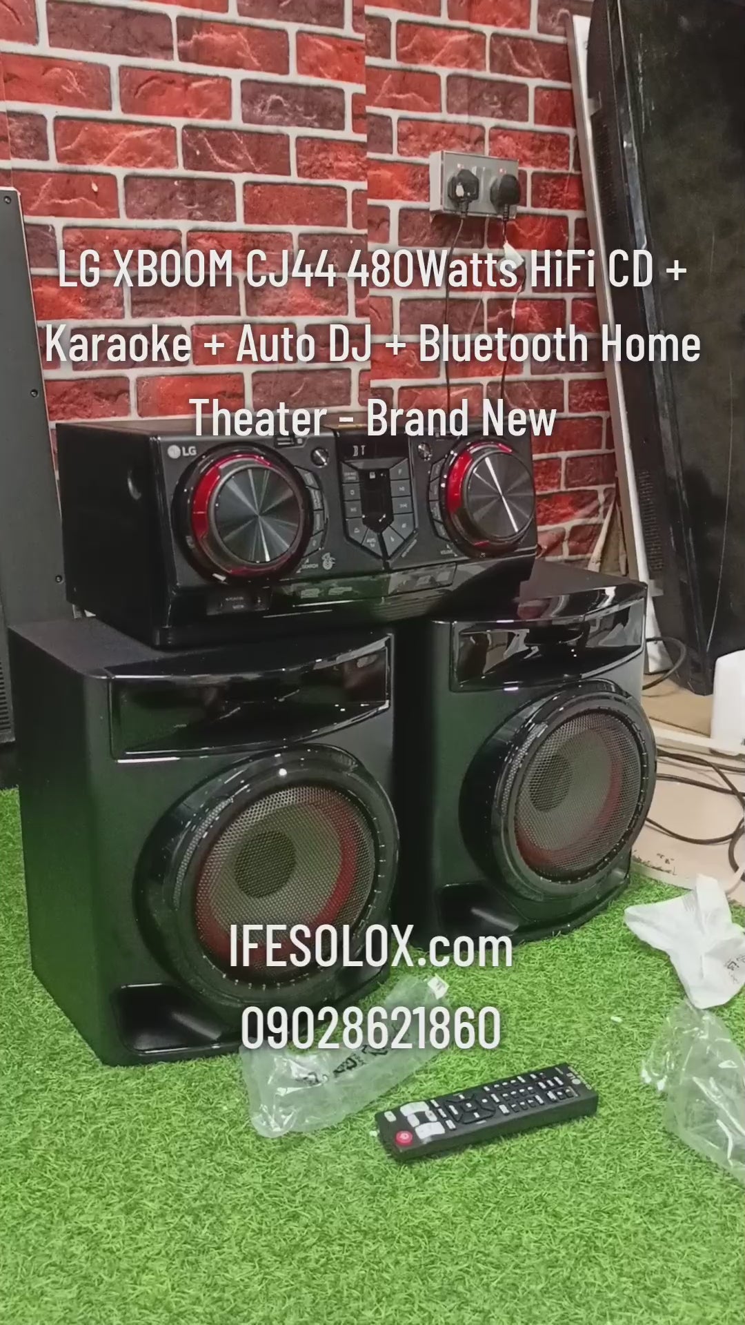 LG XBOOM CJ44 480W HiFi CD + Karaoke + Auto DJ Bluetooth Home Theater - Brand New