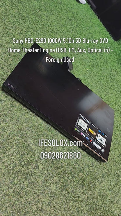 Sony HBD-E290 5.1Ch 1000Watts 3D Bluray DVD Home Theater Machine Head (USB, FM, Aux, Optical in, HDMI) - Foreign Used