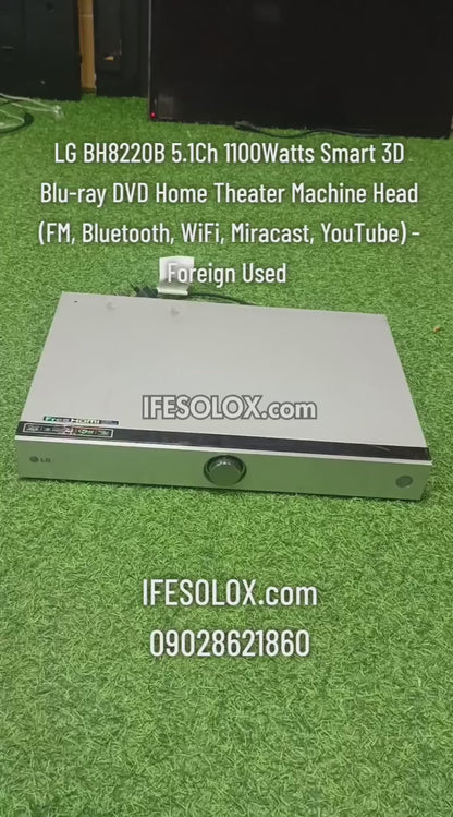 LG BH8220B 5.1Ch 1100Watts Smart 3D Blu-ray DVD Home Theater Machine Head (FM, Bluetooth, WiFi, Miracast, YouTube) - Foreign Used