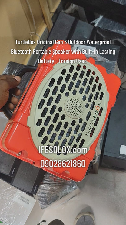 TurtleBox Original Outdoor Waterproof Bluetooth Portable Speaker with Built-in Lasting Battery - Foreign Used