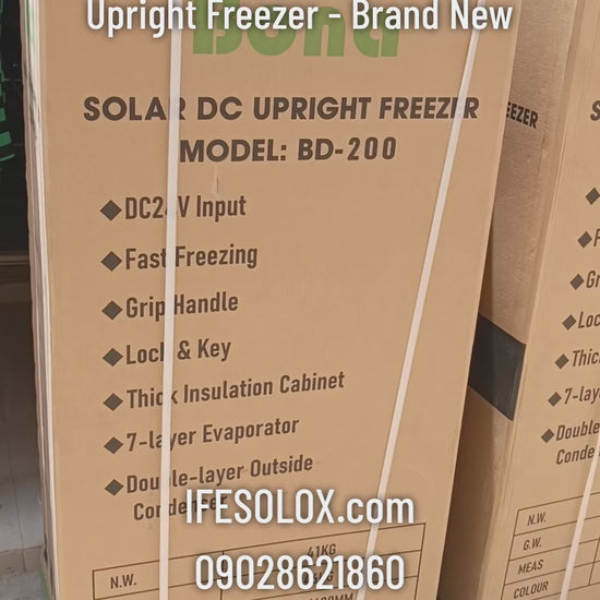 BONA 200-Liters Solar Upright Freezer (BD-200) with AC and DC input - Brand New