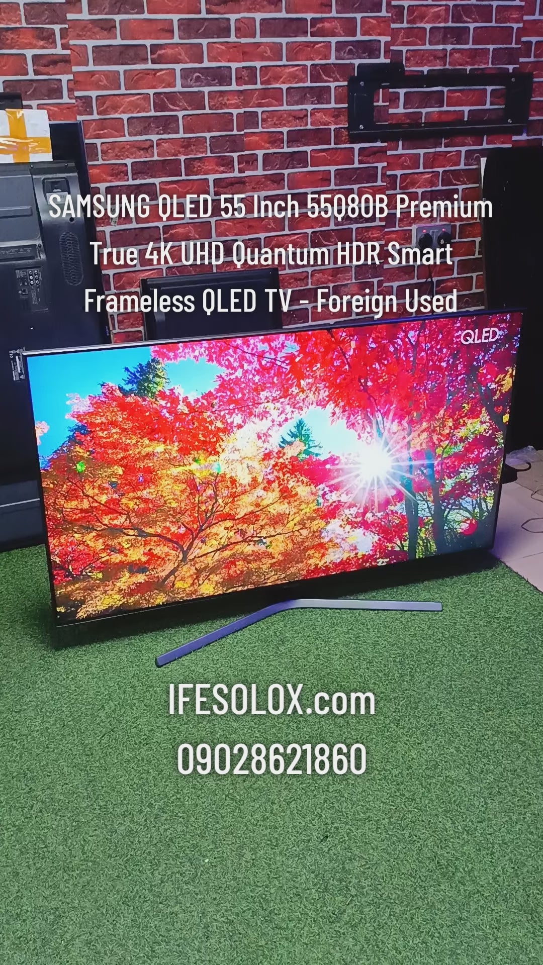 SAMSUNG 55 Inch 55Q80B Premium True 4K UHD Quantum HDR Smart Frameless QLED TV - Foreign Used