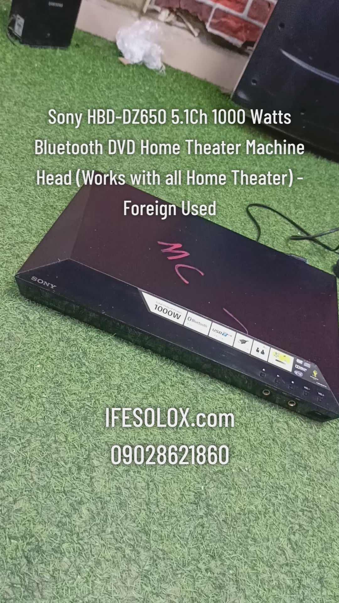 Sony HBD-DZ650 5.1Ch 1000 Watts Bluetooth DVD Home Theater Machine Head (Works with all Home Theater) - Foreign Used