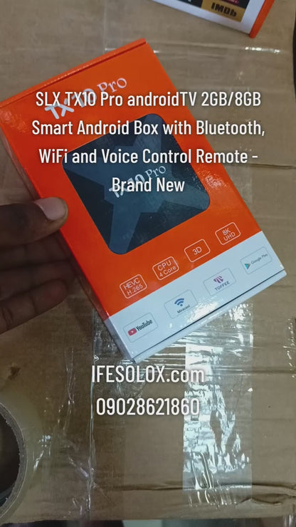 SLX TX10 Pro androidTV 2GB/8GB Smart Android Box with Bluetooth, WiFi and Voice Control Remote - Brand New