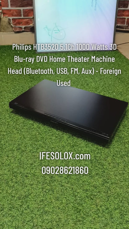 Philips HTB3520/12 5.1Ch 1000Watts Bluetooth 3D Blu-ray DVD Home Theater Machine Head - London Used