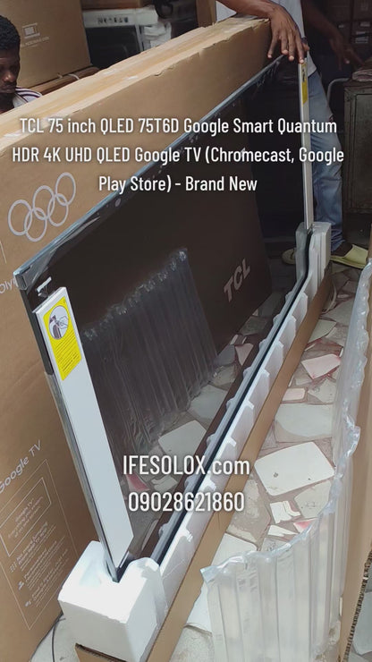 TCL 75 inch 2026 QLED 75T6D Google Smart Quantum HDR 4K UHD QLED Google TV (Chromecast, Google Play Store) - Brand New