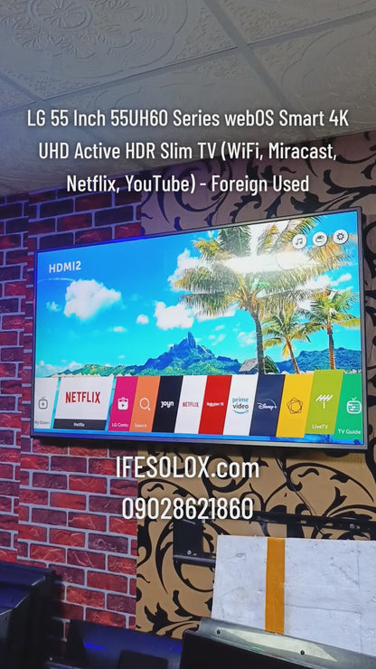 LG 55 Inch 55UH603 Series webOS Smart 4K UHD Active HDR TV (WiFi, Miracast, Netflix, YouTube) - Foreign Used