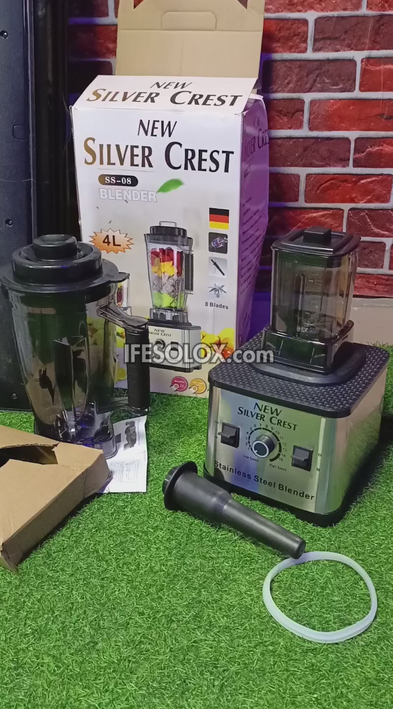 Silver Crest SS-08 4Liters 9,000Watts High-speed 2-in-1 Multipurpose Power Blender - Brand New