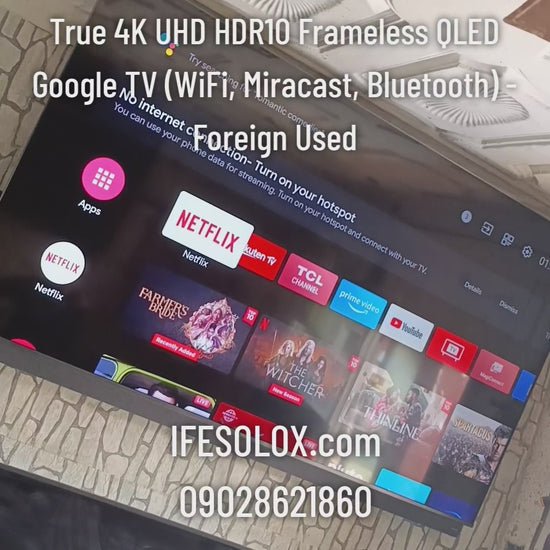 TCL 75 inch 75C815 Android Smart True 4K UHD HDR10 Frameless QLED Google TV (WiFi, Miracast, Bluetooth) - Foreign Used