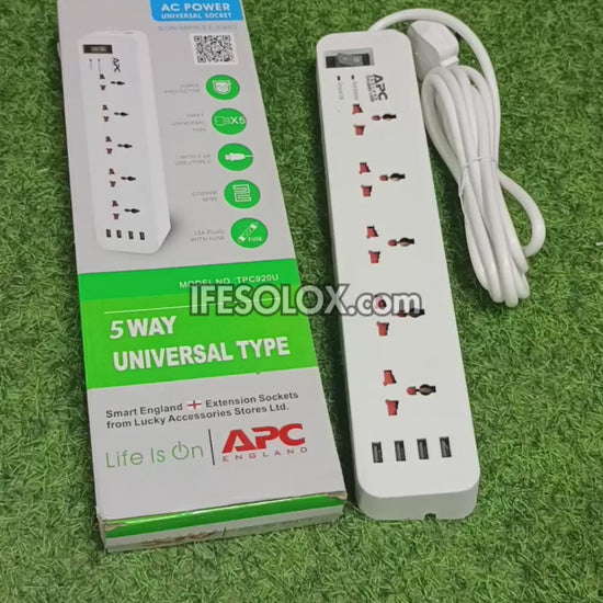 APC SurgeArrest 13AMPS Surge Protector Extension with 5 Sockets, 4 USB - Brand New