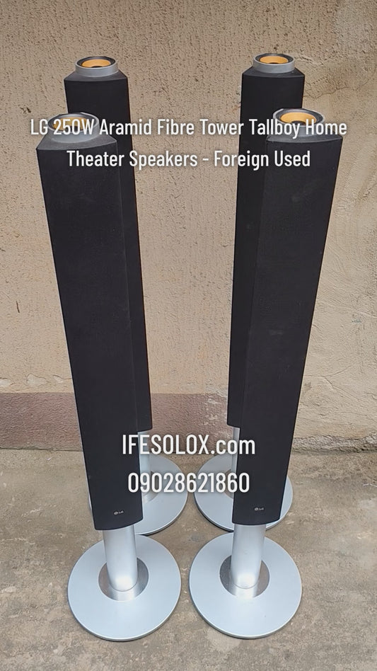 LG 3 ohms Aramid Fibre Tallboy Home Theater Surround Speakers (2 Pairs) - Foreign Used