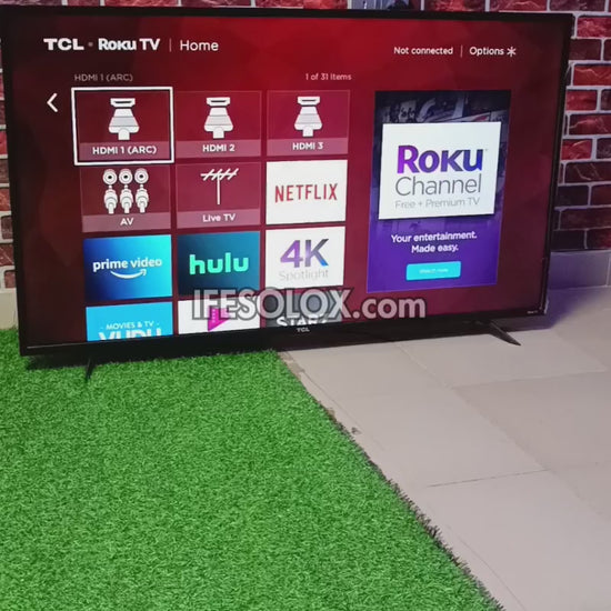 TCL 55 inch 55S405 4K UHD HDR Roku Smart TV (WiFi, Screen Mirroring, AirPlay) - Foreign Used