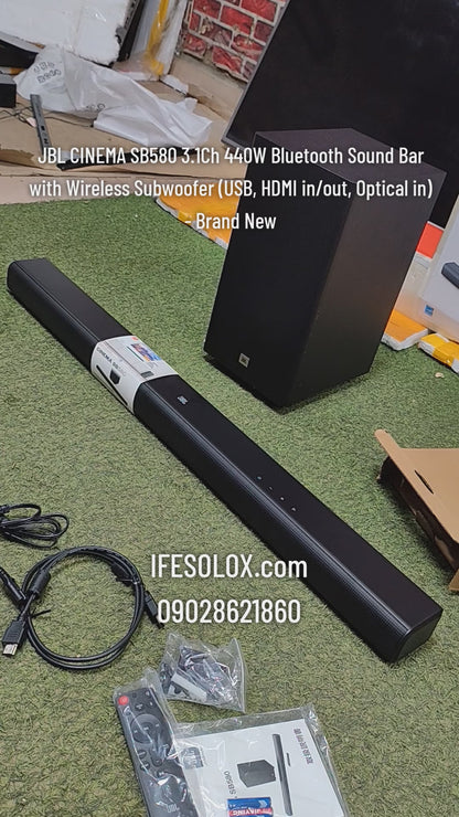 Barre de son Bluetooth JBL CINEMA SB580 3.1Ch 440W avec caisson de basses sans fil - Neuf