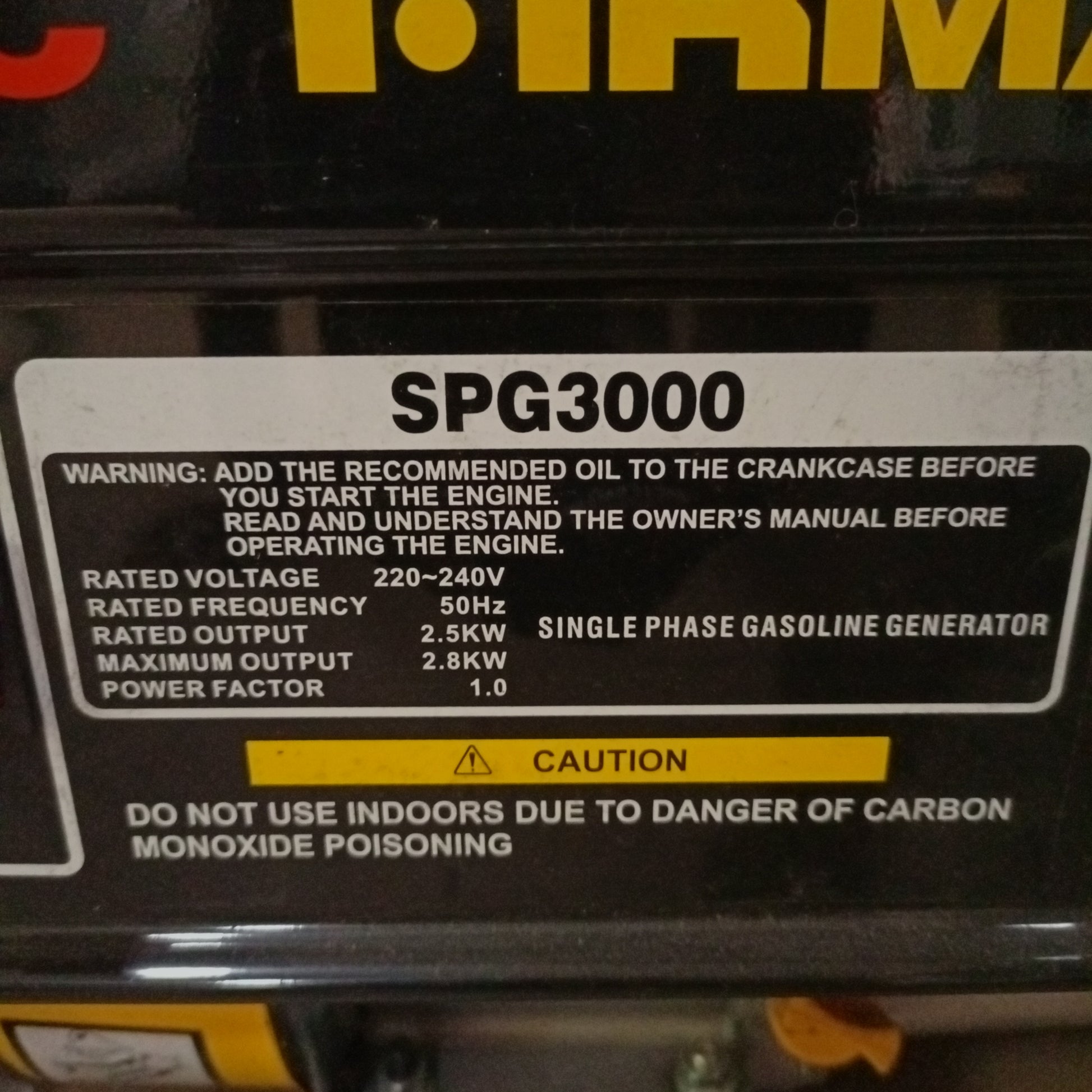 SUMEC FIRMAN SPG3000 2.8KVA 100% Copper Manual Gasoline Generator