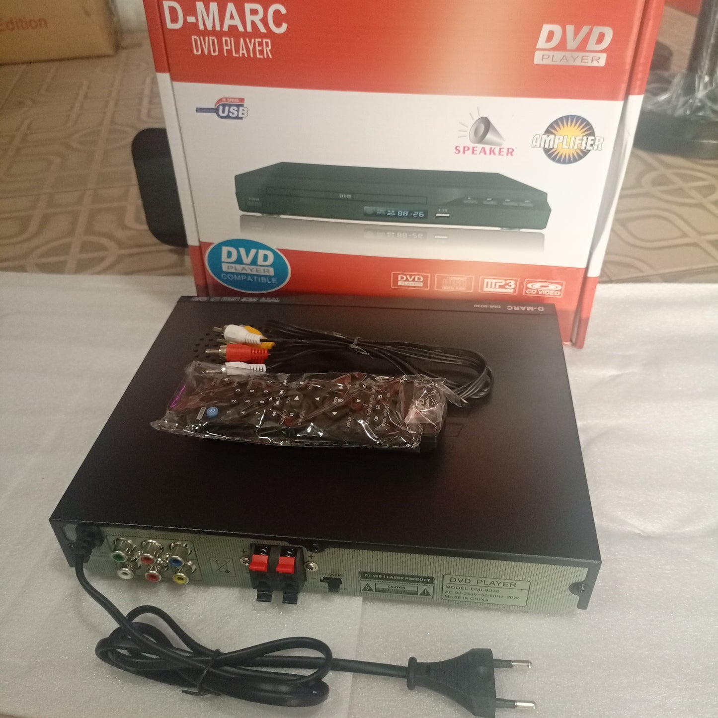 DMARC DMI-9030 Multi-Playback DVD Player + Speaker Output & Internal Speakers - Brand New